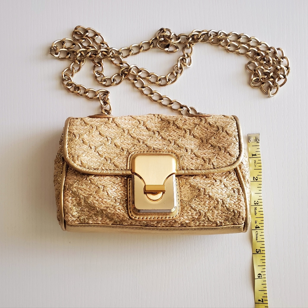 MARCIANO Gold Raffia Purse - Picture 11 of 17